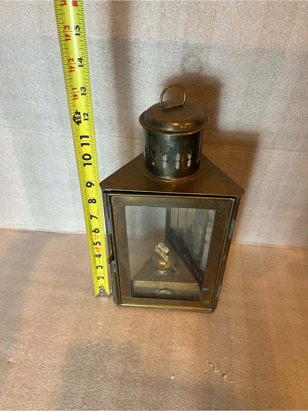 Vintage Brass Wedge Ships Lantern Made in Brittany